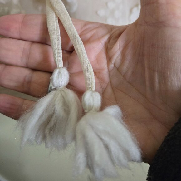 Calypso St. Barth Sheer 3D Floral Balloon Sleeve Tassel Tie Peasant Blouse SizeM - Picture 6 of 8